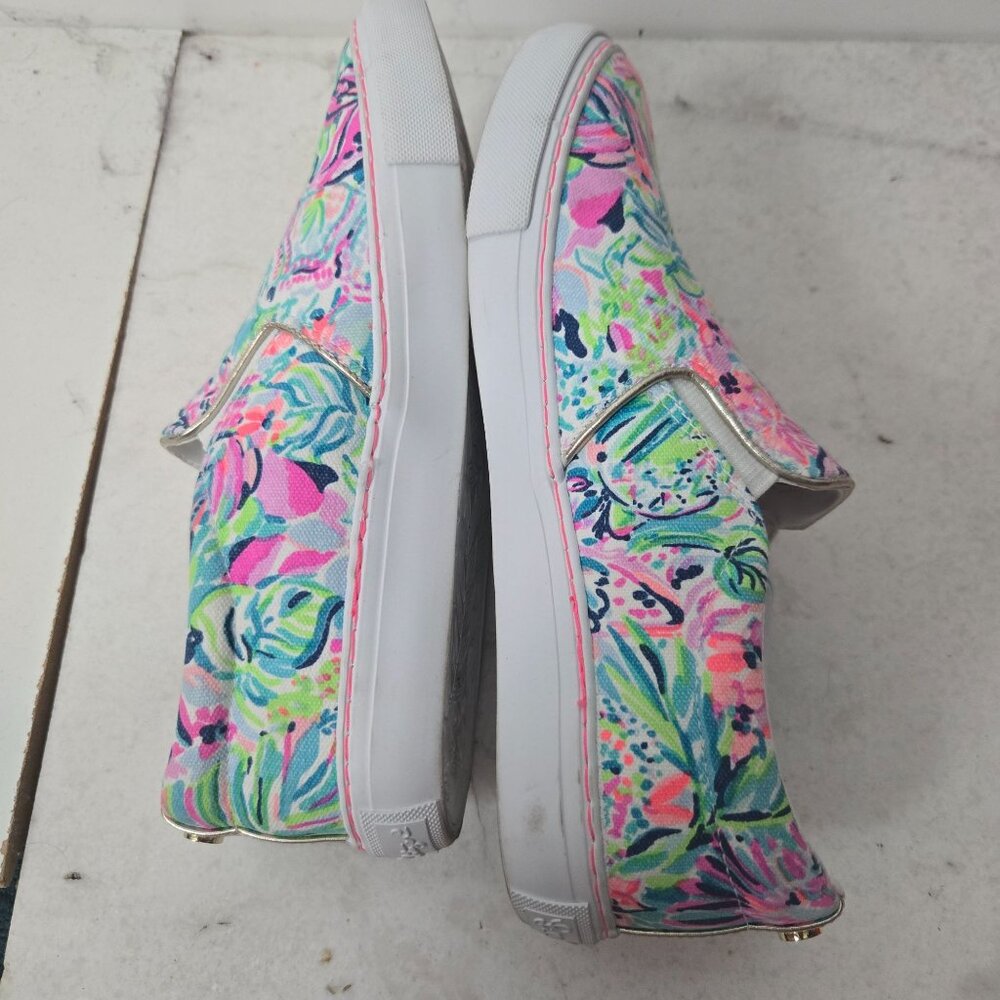 Lilly Pulitzer Size 7  Julie Slip-On Canvas Sneakers Multi Floral Cabana - Picture 10 of 12